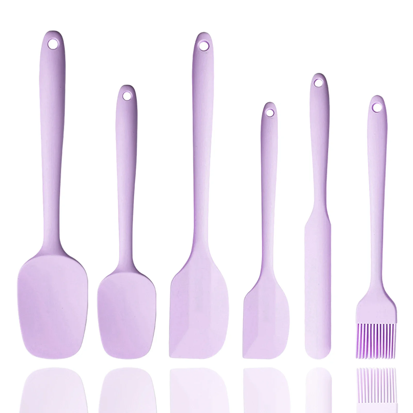 6Pcs Non-stick Silicone Spatula Set Heat Resistant Cream Spatula Scraper Spoon Brush With Stainless Steel Core Kitchen Utensils 6Pcs Non-stick Silicone Spatula Set Heat Resistant Cream Spatula Scraper Spoon Brush With Stainless Steel Core Kitchen Utensils