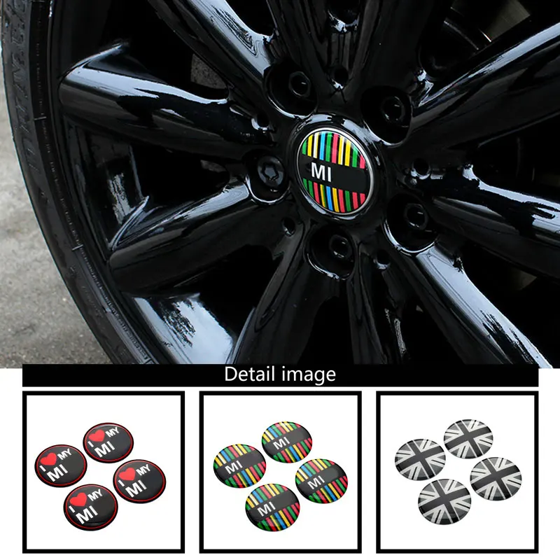 A Set 52mm Drip Glue High Gloss Metal Car Wheel Center Hub Cover For