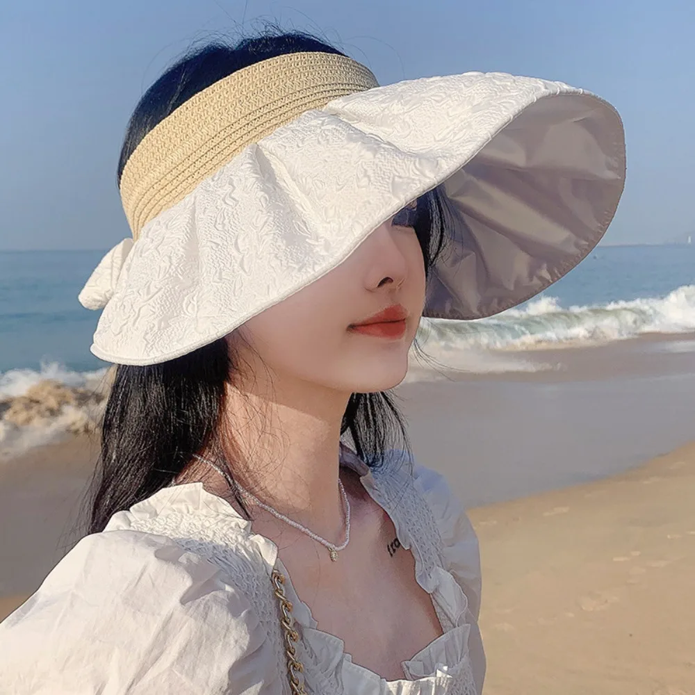 여성용 넓은 챙 햇빛가리개 모자, 부드러운 자외선 차단 태양 모자, 접이식 통기성 버킷 캡, 패션