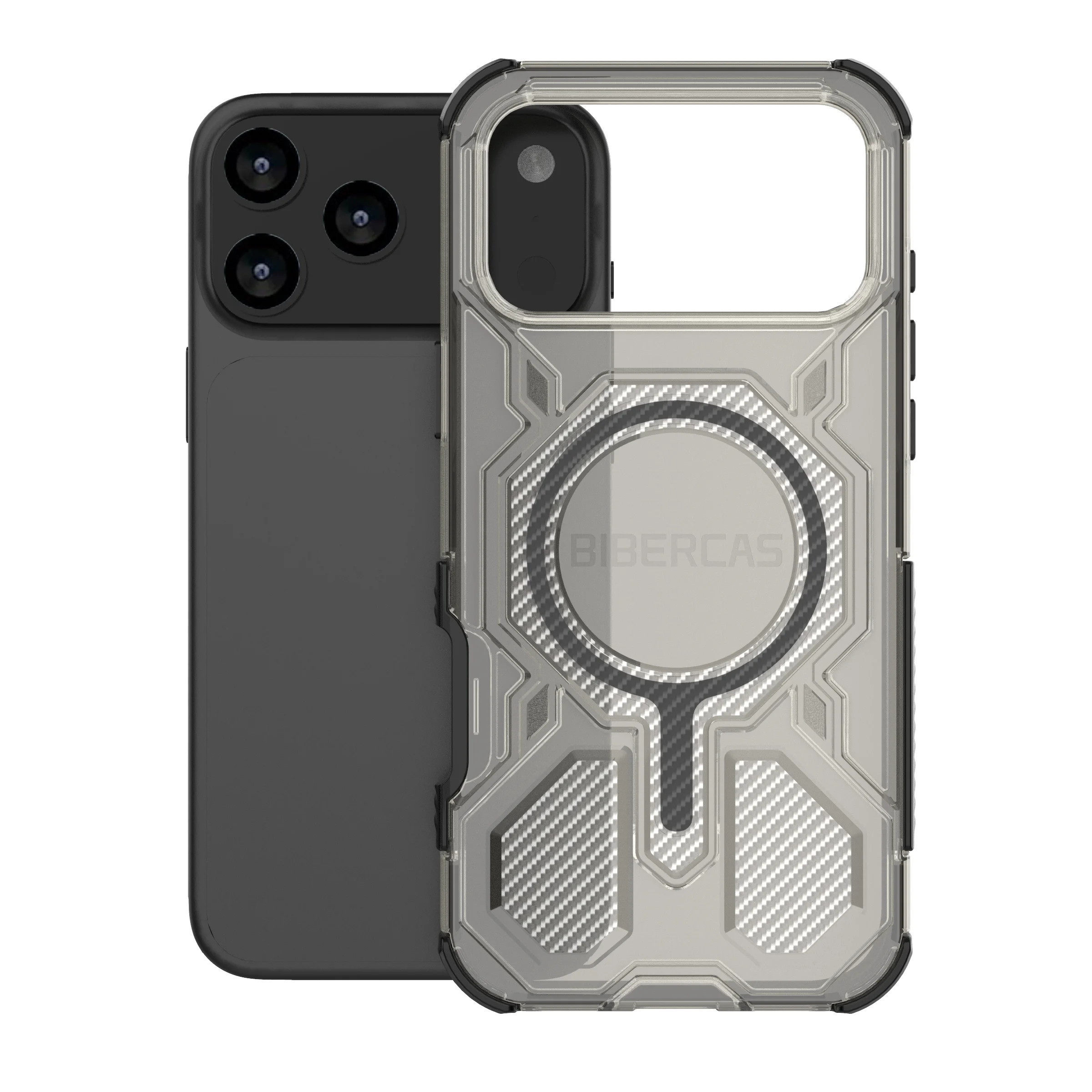 Translucent Frosted Phone Case with Magnetic Wireless Charging and Anti-Drop Protection
