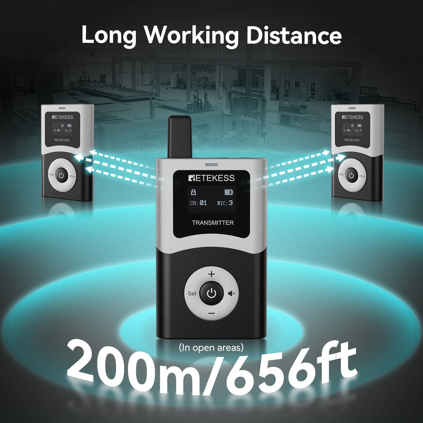 Retekess 무선 투어 가이드 시스템 UHF T130U 오디오 가이드 휴대용 마이크 소음 제거?관광 회의용 긴 배터리 수명