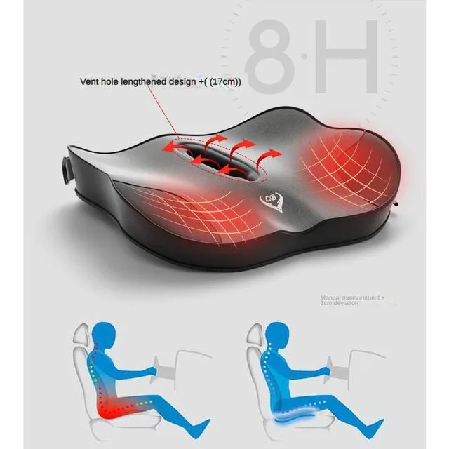 Memory Foam Seat Cushion Waist Back Support Pillow Set Orthopedic Ergonomic Coccyx Relief Hip Lumbar Pad for Office Chair Car 2
