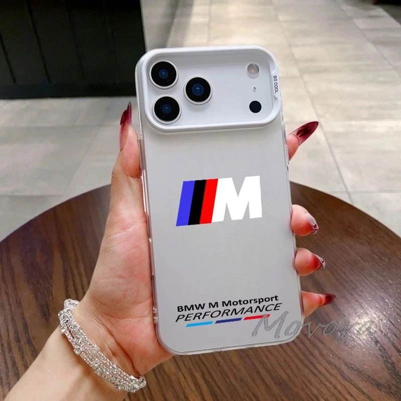 패션 폰 케이스 스타일링 BMW M 로고 폰 케이스 아이폰 17 16e 16 15 14 13 12 11 Pro Max X XR XSMAX 8 7 Air Plus 커버 스티커