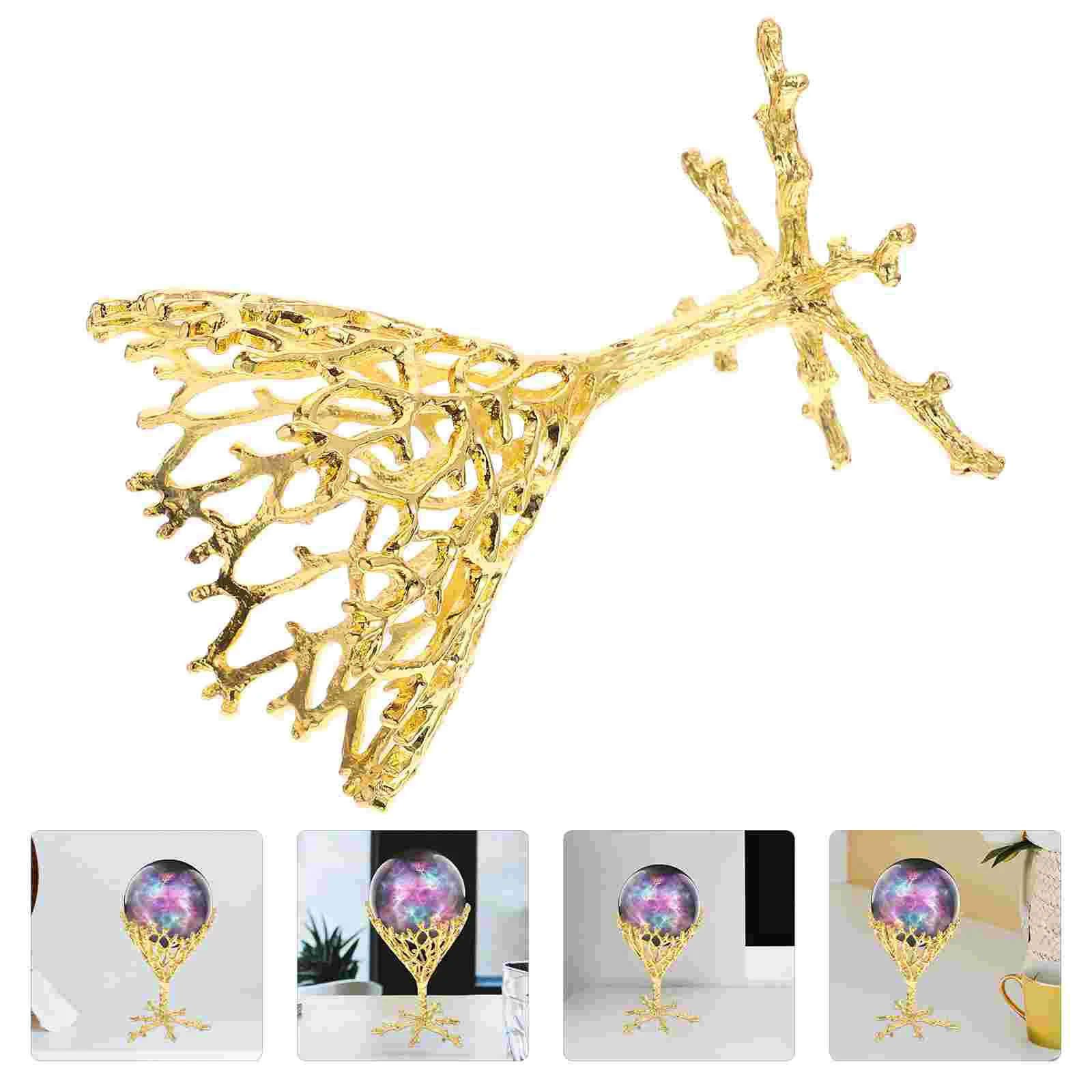 

Crystal Ball Stand Metal Alloy Hollow Sphere Ball Holder Decorative Ball Display Base
