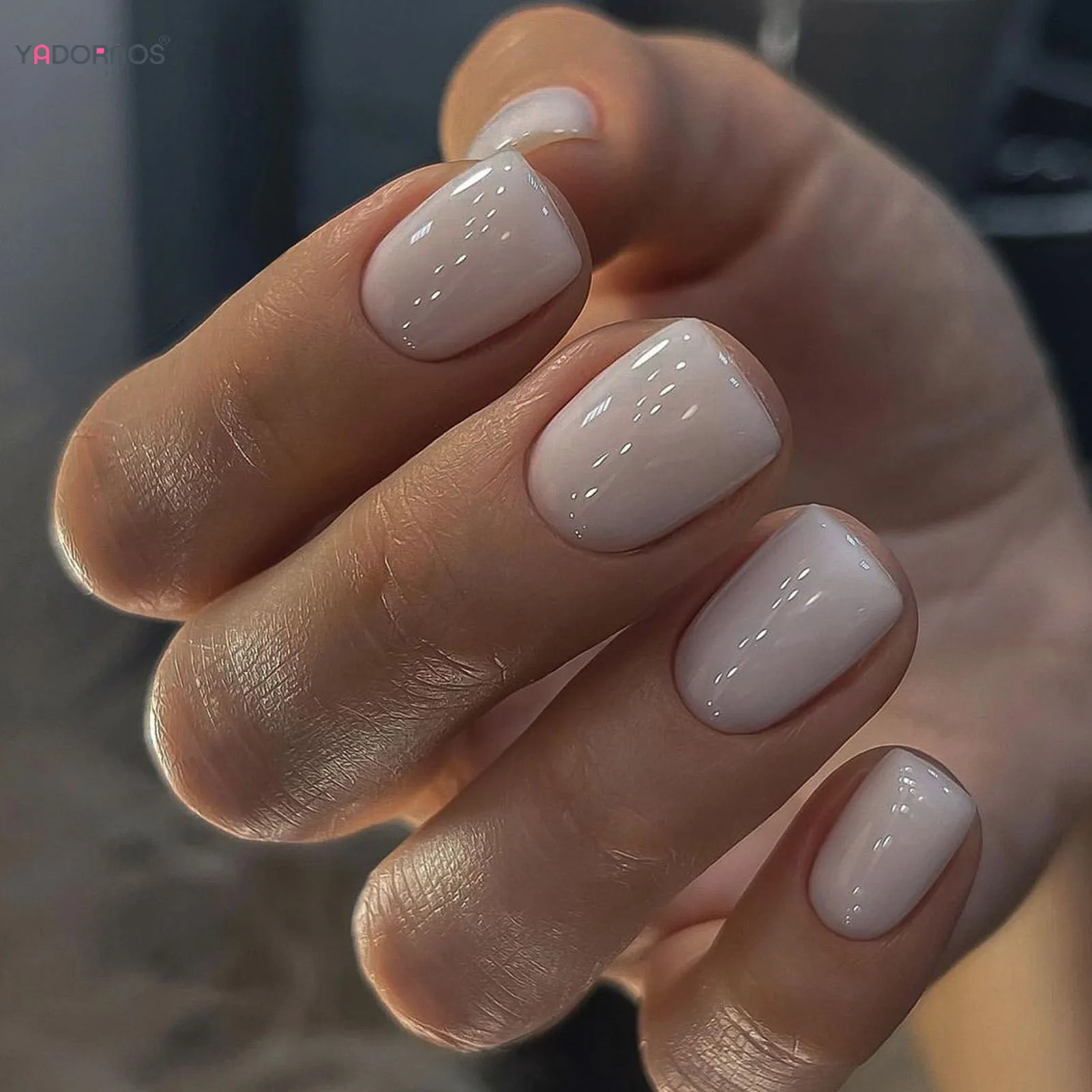 Modern White Square Nails