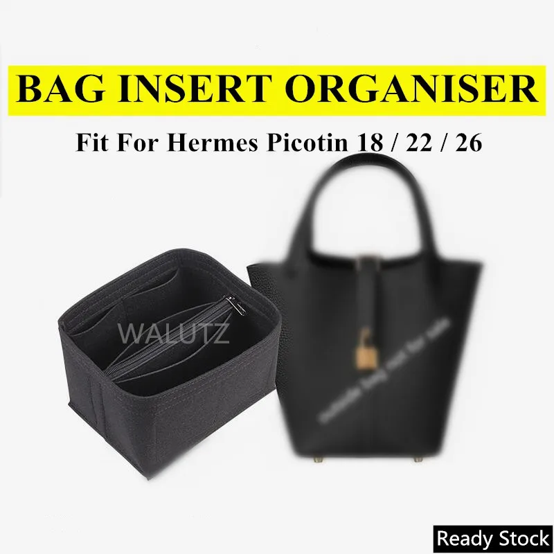  HKERUI Purse Organizer Picotin 18 22 26 Insert Bags Organizer  Makeup Handbag Organize Inner Purse Portable base shaper Premium Nylon ( Picotin 22, grey) : Clothing, Shoes & Jewelry