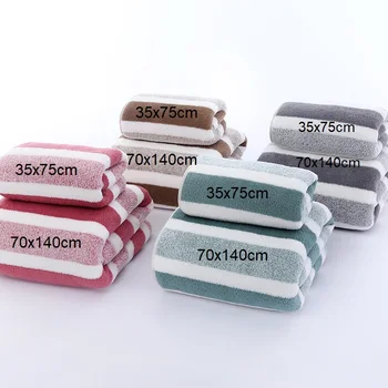 Set di asciugamani con motivo a righe asciugamano per il viso morbido asciugamano da bagno asciugamani assorbenti ad asciugatura rapida per il bagno 1