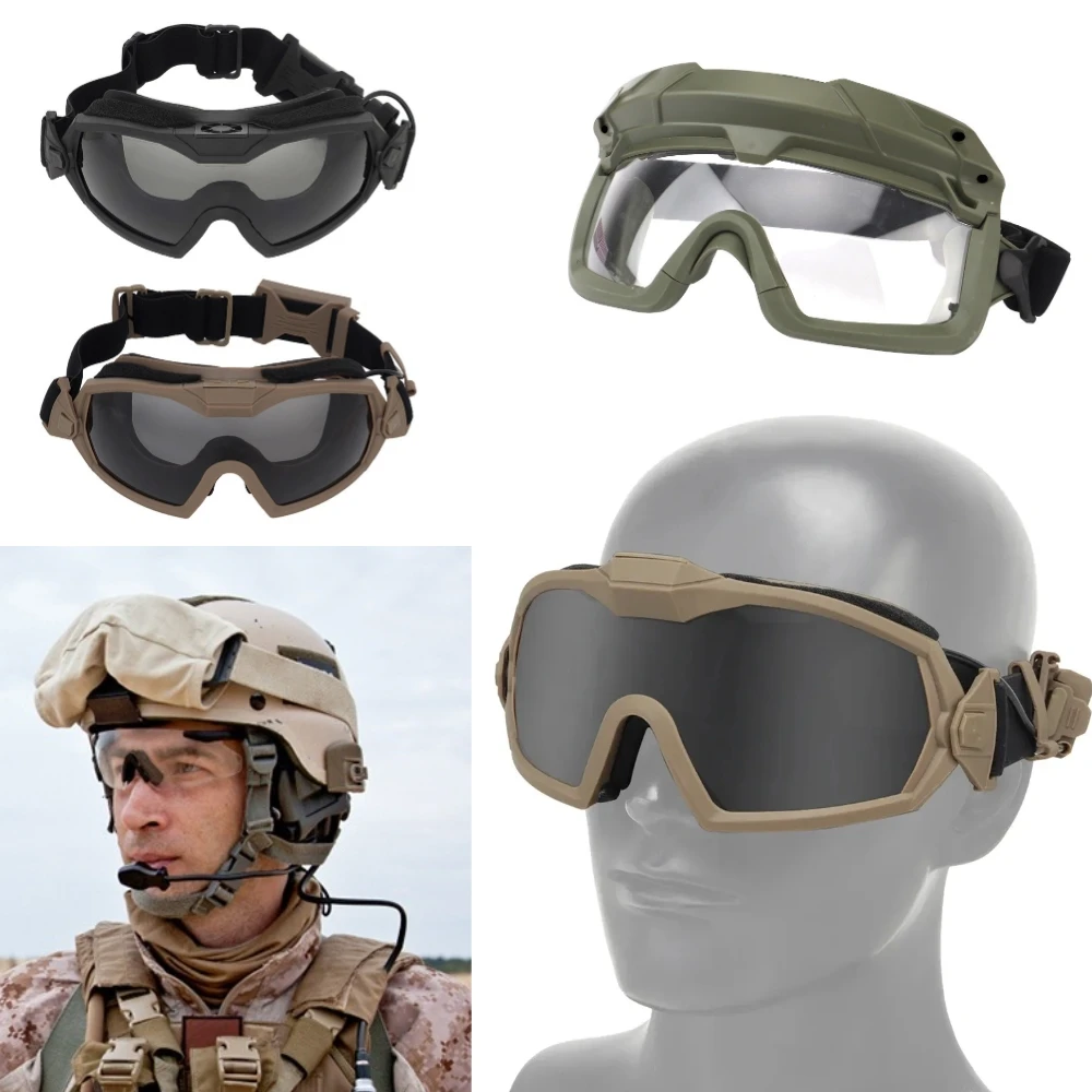 TacticalGogglesTransparentLensPaintballGlasseswithMicroFan