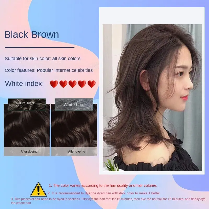 Hair dye shampoo Chestnut Brown Dark Tea Black Hair Instant Black Hair For Natural Dye For Men Women Color Simple To Use