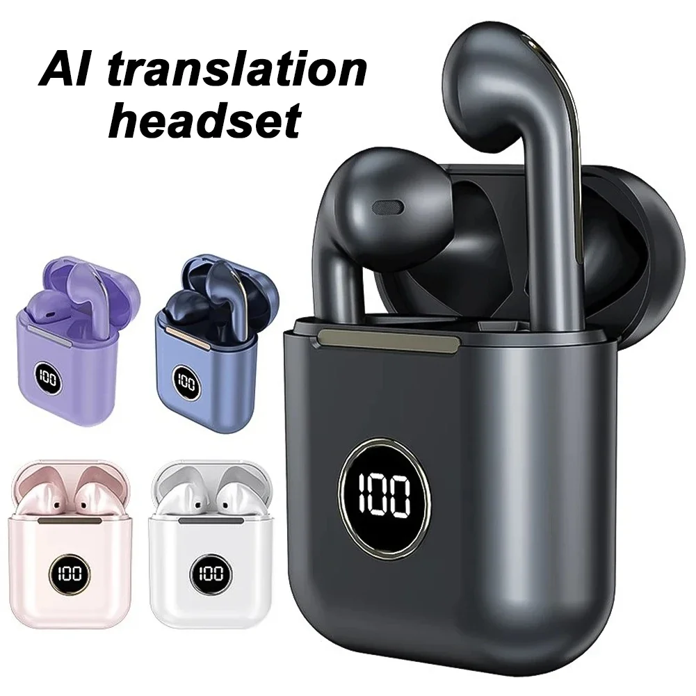 AI Intelligent Translation Headphones Bluetooth Real-Time Translators Headset Noise Cancelling Sports Headset Power Display