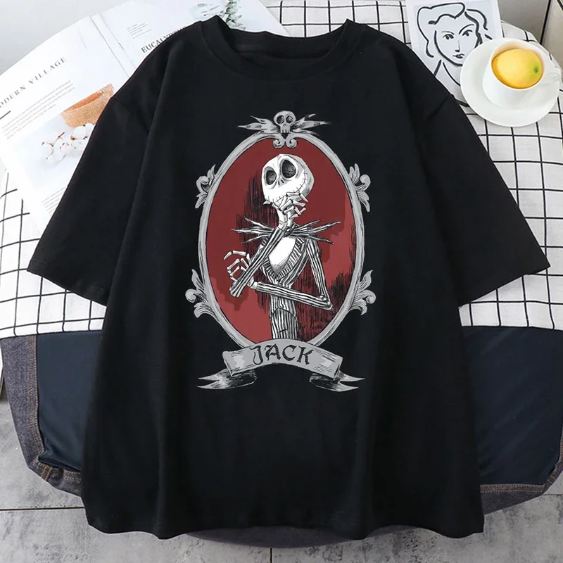 Vintage Men T-Shirts Nightmare Before Christmas Print Short-sleeved Gothic Retro T-shirt Top Y2K Shirt Streetwear Harajuku 6