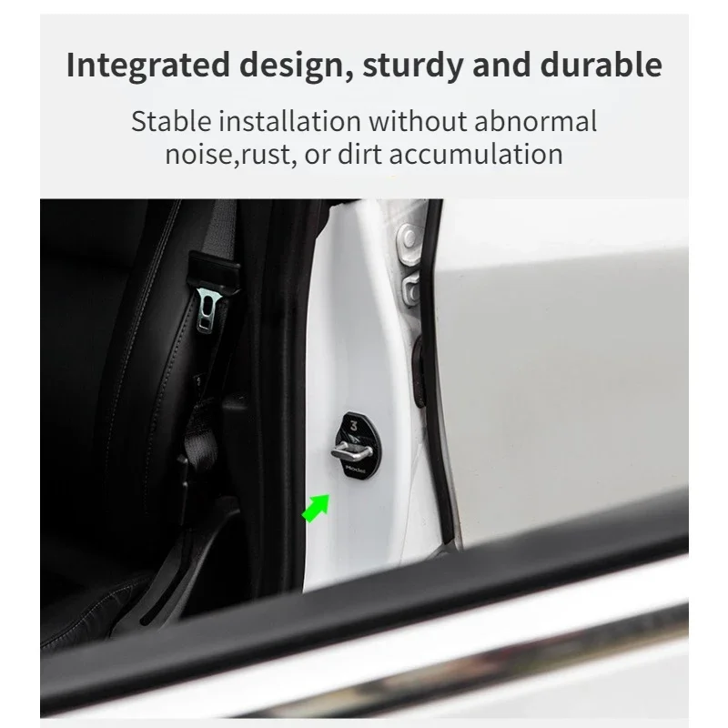 Couvercle de protection en acier inoxydable pour boucle de verrouillage de porte de voiture Tesla modèle 3 Y accessoires de décoration de protection 2017-2023_voghion.com