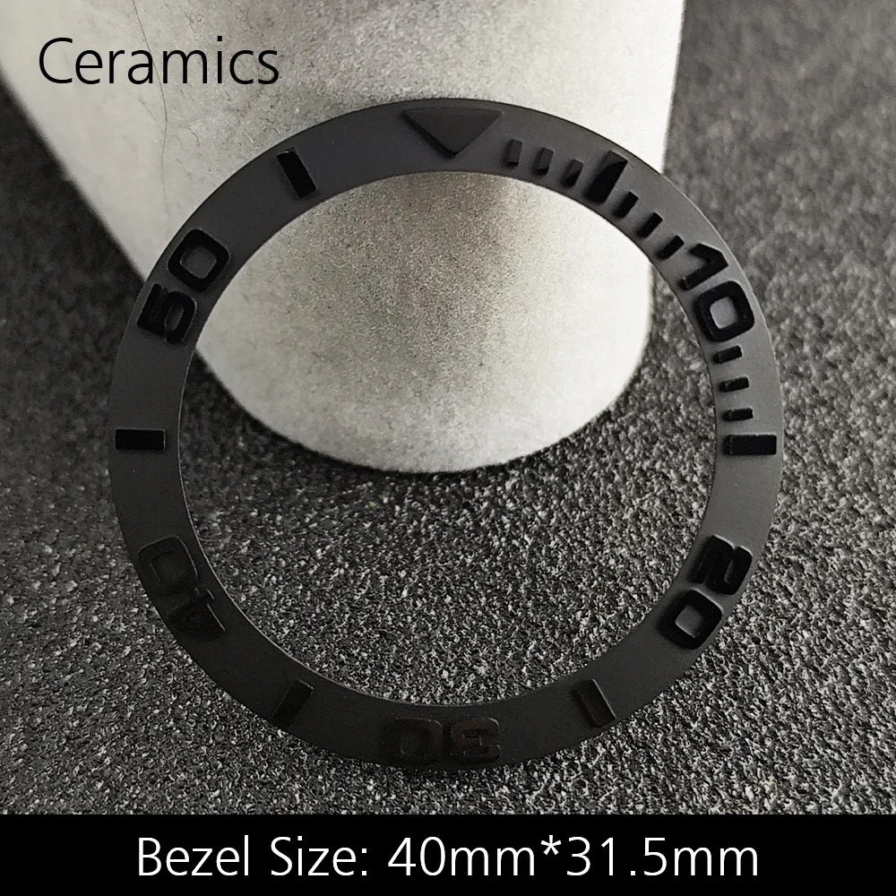 Blue Luminous Ceramic/Aluminum Watch Bezel Insert - Sloping 40mm