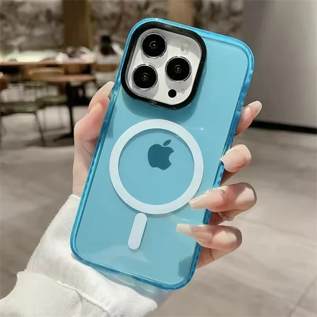 Neon Transparent Crystal Case with MagSafe Magnetic Protection