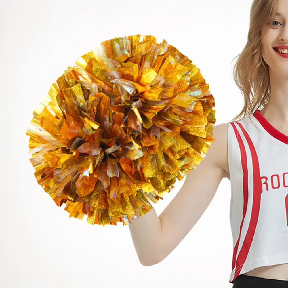 Cheer Pompoms Cheerleading Flower Ball Handle Double-headed Pom Poms For Kids Adults Team Sports Spirit Parties