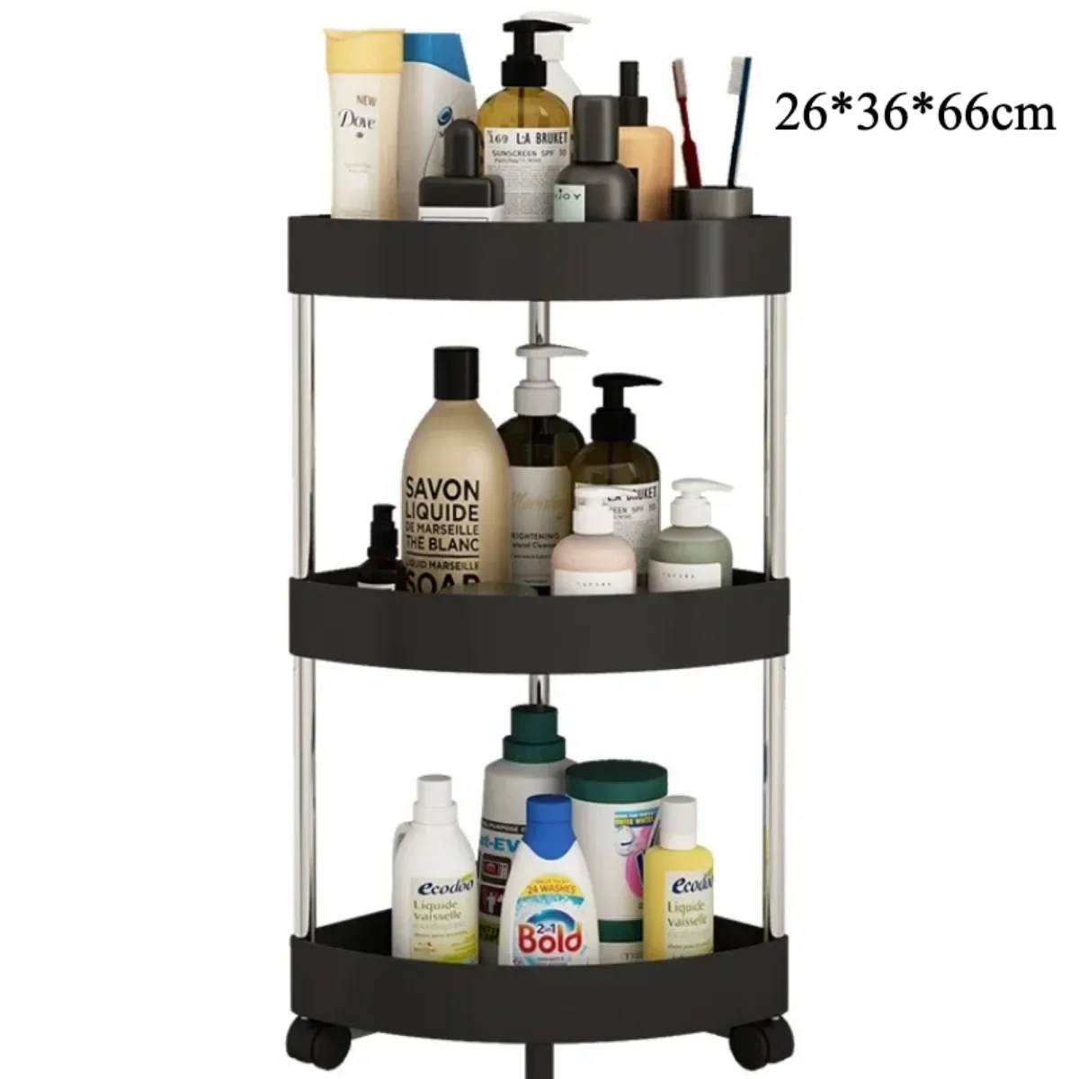 Multilayer Rolling Cart Toilet Storage Rack Movable waterproof Storage Organizer Storage Rack Bathroom entrance Home Organizer