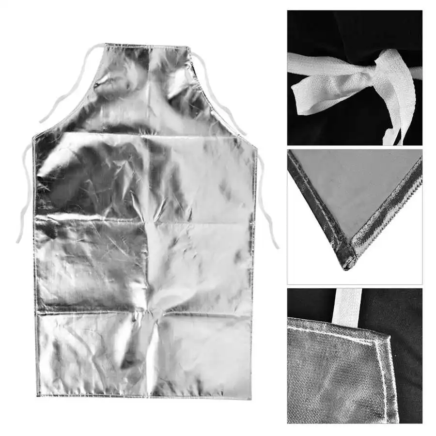 1000 &deg;C Heat Resistant Apron Aluminum Foil Heat Isolation Apron Anti & Anti-Scalding Fire Retardant Protective Clothes welding protective gear