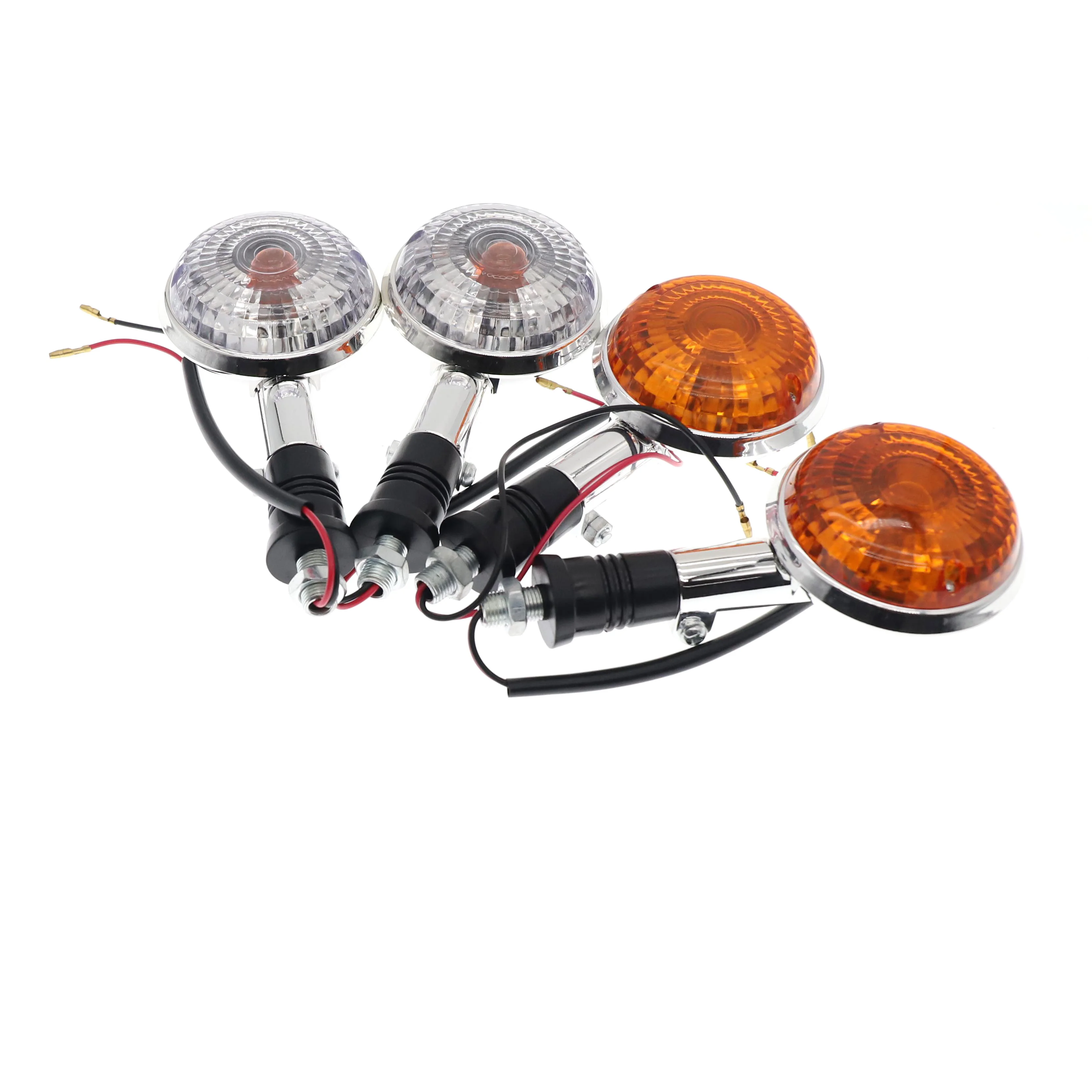 2PCS Motorcycle Turn Signal Light Clear Blinker Indicator Flasher Lamp ...