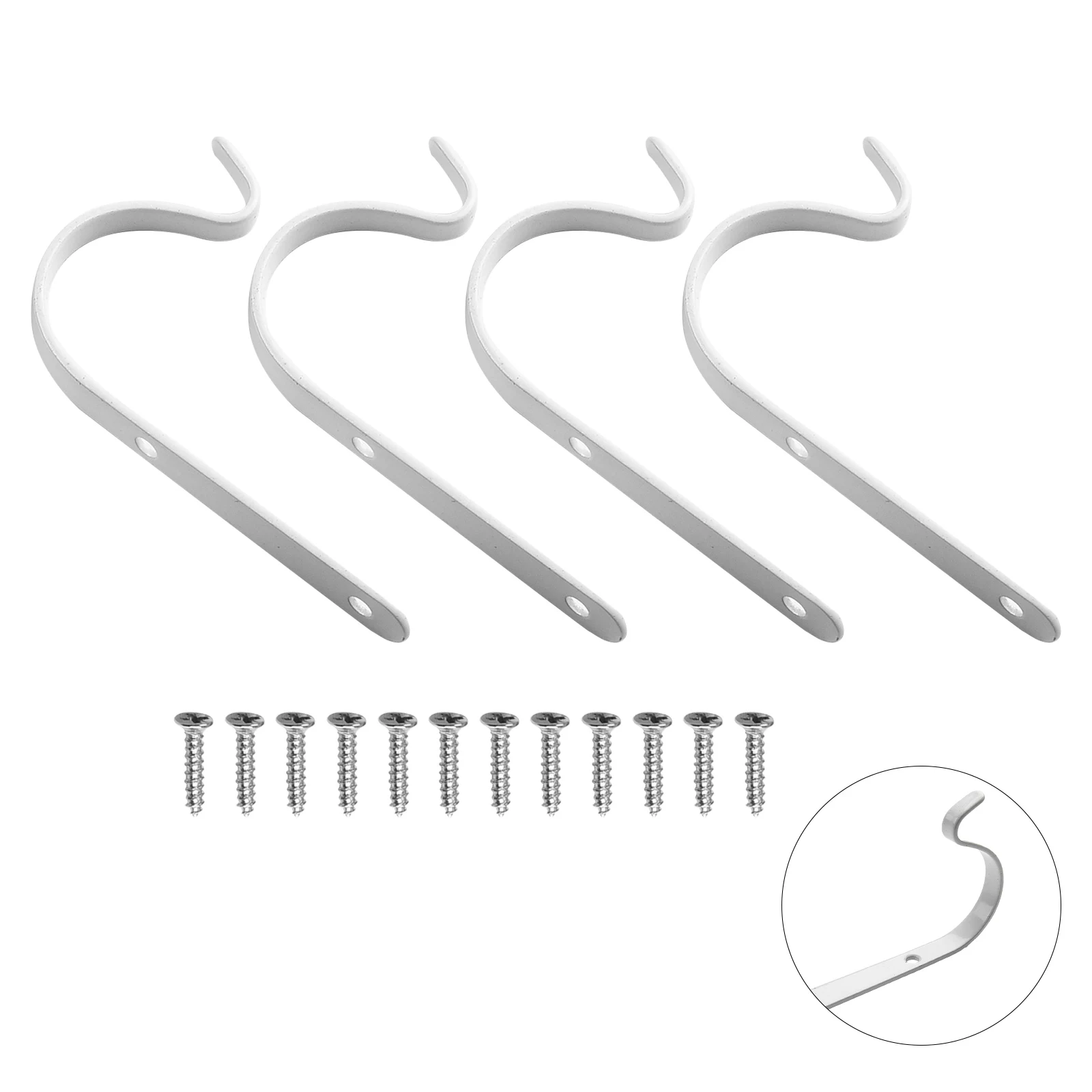 Curved Hook Plant Bracket 4PCS for Wind Chimes For Flower Pot, Bird Feeder 2