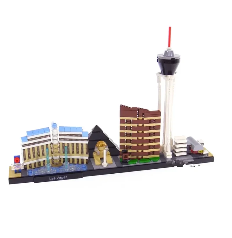 

Архитектурная Совместимость с 21047 архитектурой Лас Вегас строительные блоки кирпичи игрушки для строительства интерьера подарок