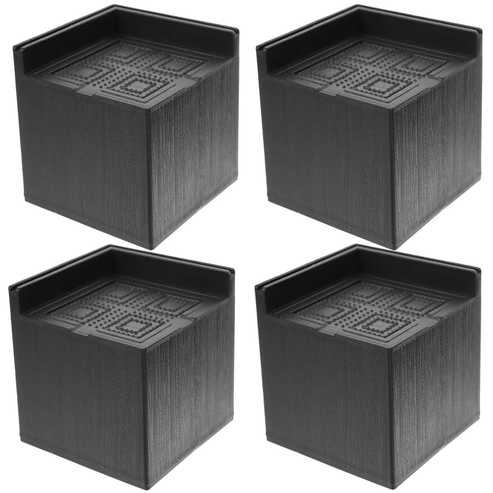 

4pcs Square Furniture Risers Rubber Bed Risers Table Chair Height Lift Riser