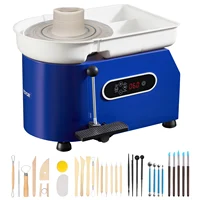 VEVOR 11in Pottery Wheel Ceramic Forming Machine Adjustable 60-300RPM Speed Handle and Foot Pedal Control ABS Detachable Basin 1