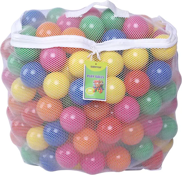 Ball Pit Balls for Kids, Plastic Refill Balls, 200 Pack, Phthalate and BPA Free, Includes a Reusable Storage Bag with Zipper, Br