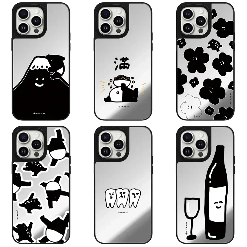 

Mirror Surface MagSafe Cartoon Mountain Pattern iPhone 11 12 13 14 15 Pro Max Protective Case