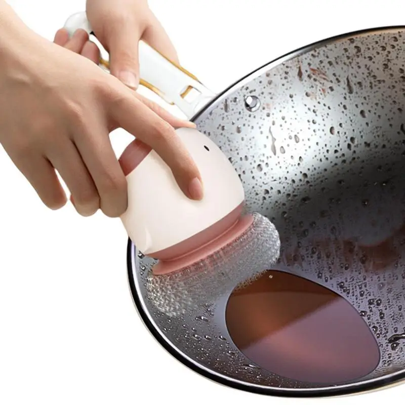 

Kitchen Brush With Soap Dispenser Automatic Soap Liquid Adding Dish Scrubber Kitchen Humanized Labor-saving Dishwashing Brushes