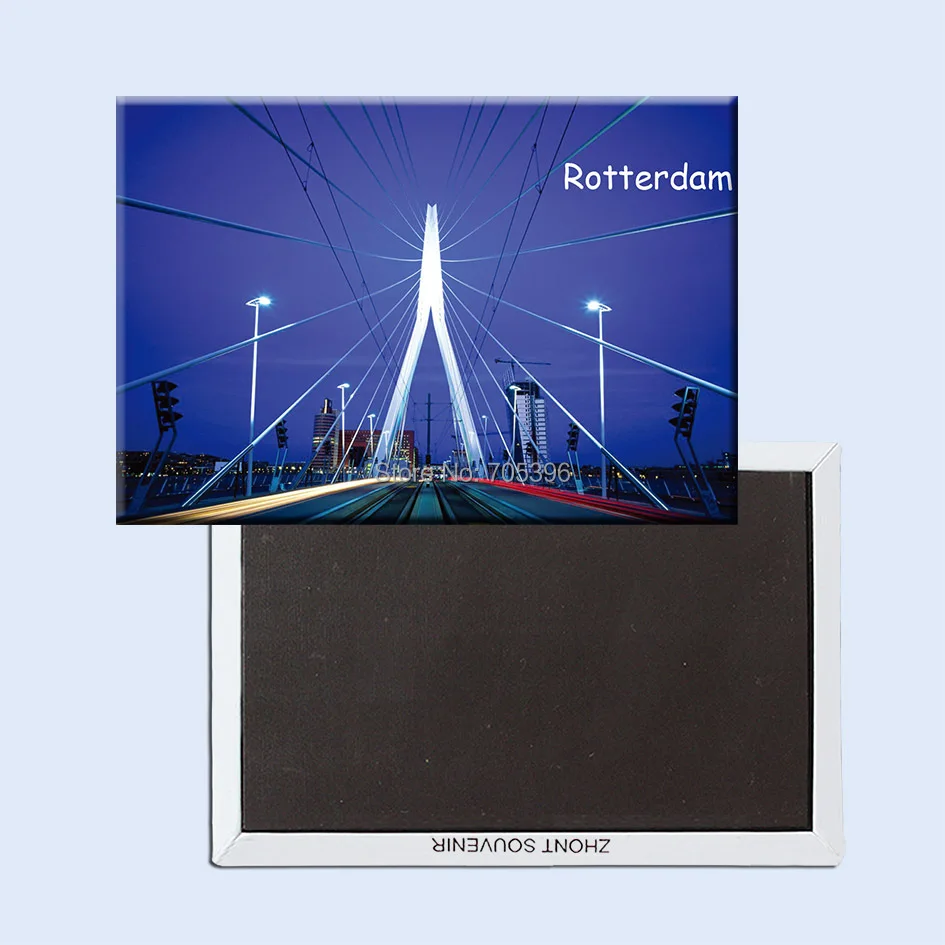 

Tourist Refrigerator Magnets 78*54mm,Erasmus bridge Rotterdam Netherlands Souvenir Fridge Magnets 20756