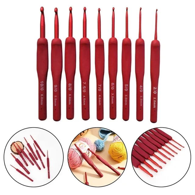 Perfect for Arthritis  1pc Ergonomic Handle Crochet Hook  Stainless Steel Knitting Tool Set  Lightweight and Durable 6