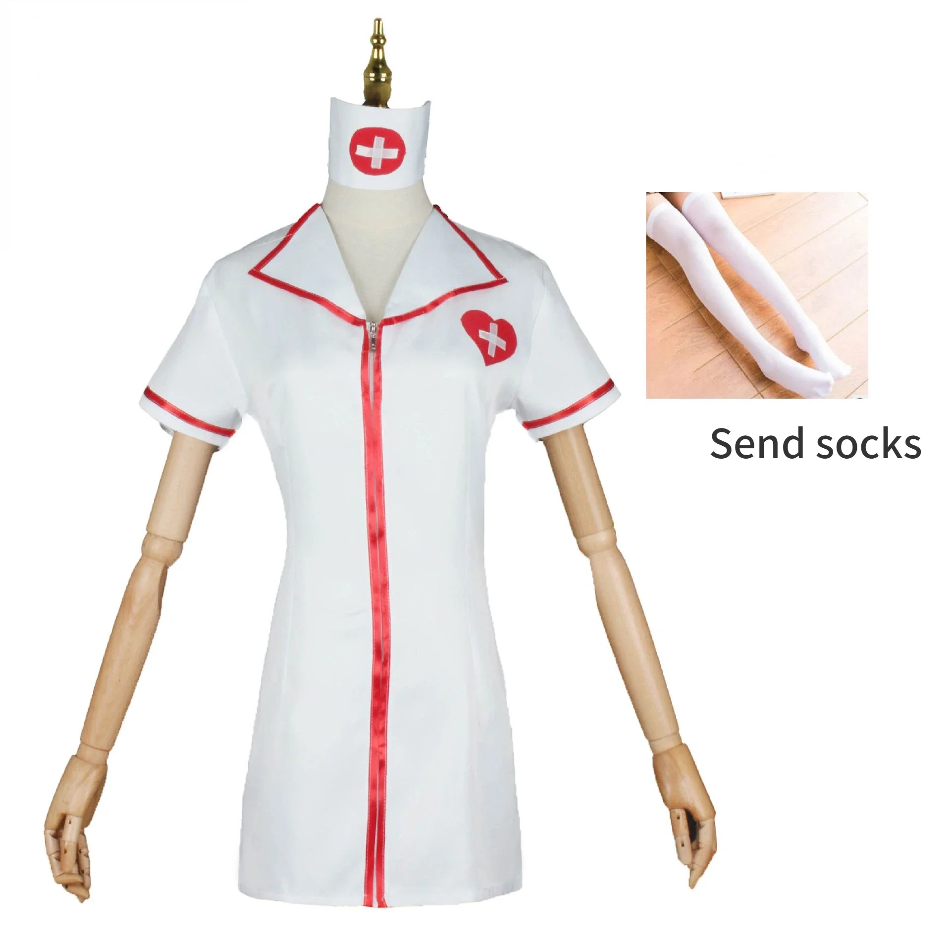 

Makima Nurse Uniform Movie Promising Young Woman Leading Lady Cosplay Costume Adult Sexy Dress Send Socks Pajamas Halloween