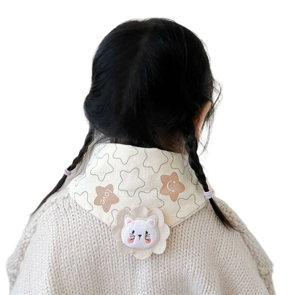 Bib Thermal Neck Warmer Windproof Thickening Boys Girls Knitting Scarf Neckerchief Cartoon Children Kids Winter Scarves