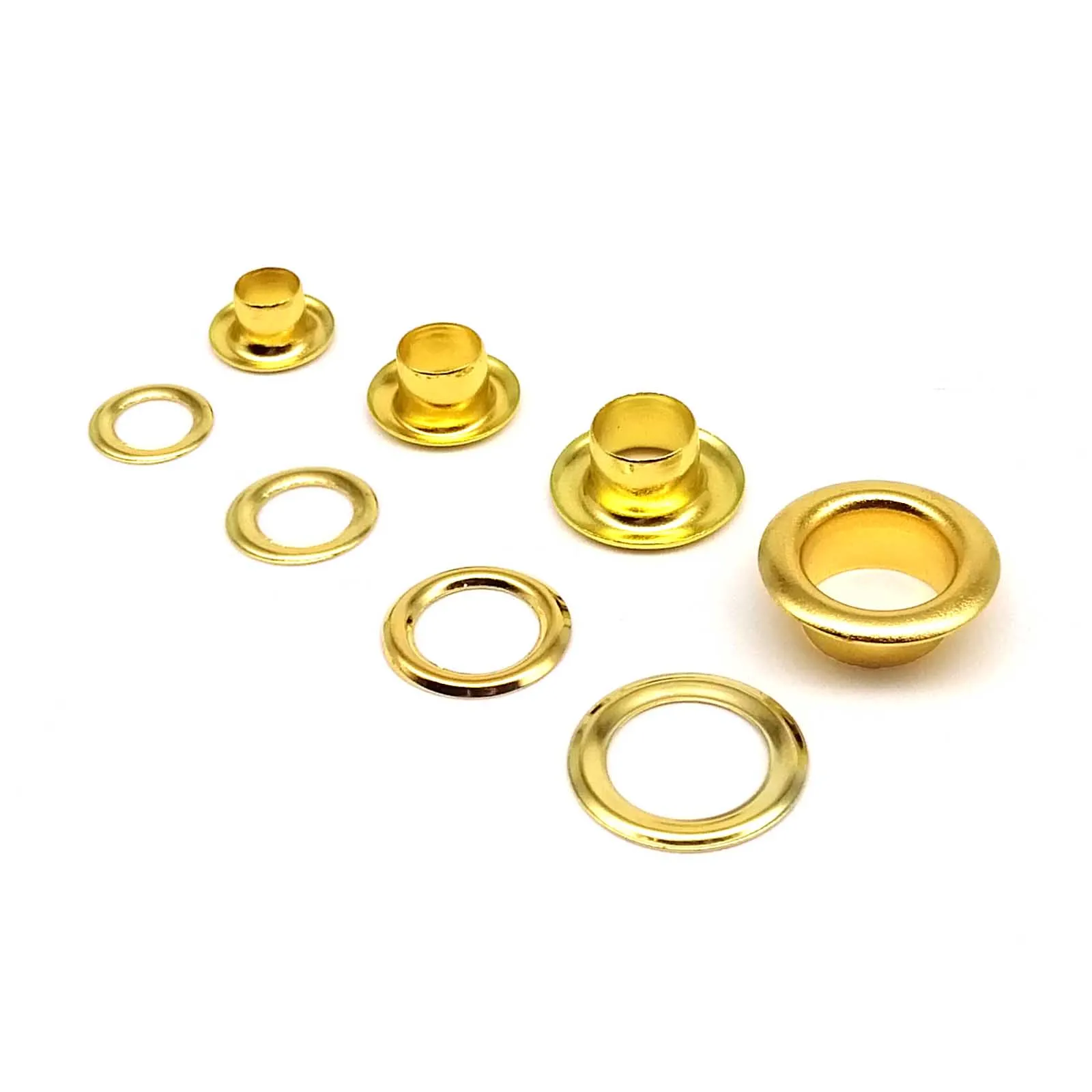 100sets 2.5-12mm Metal Golden Eyelet With Washer Grommet Ring Air Hole Rivet For Leather Bag Shoes Belt Cap Clothes