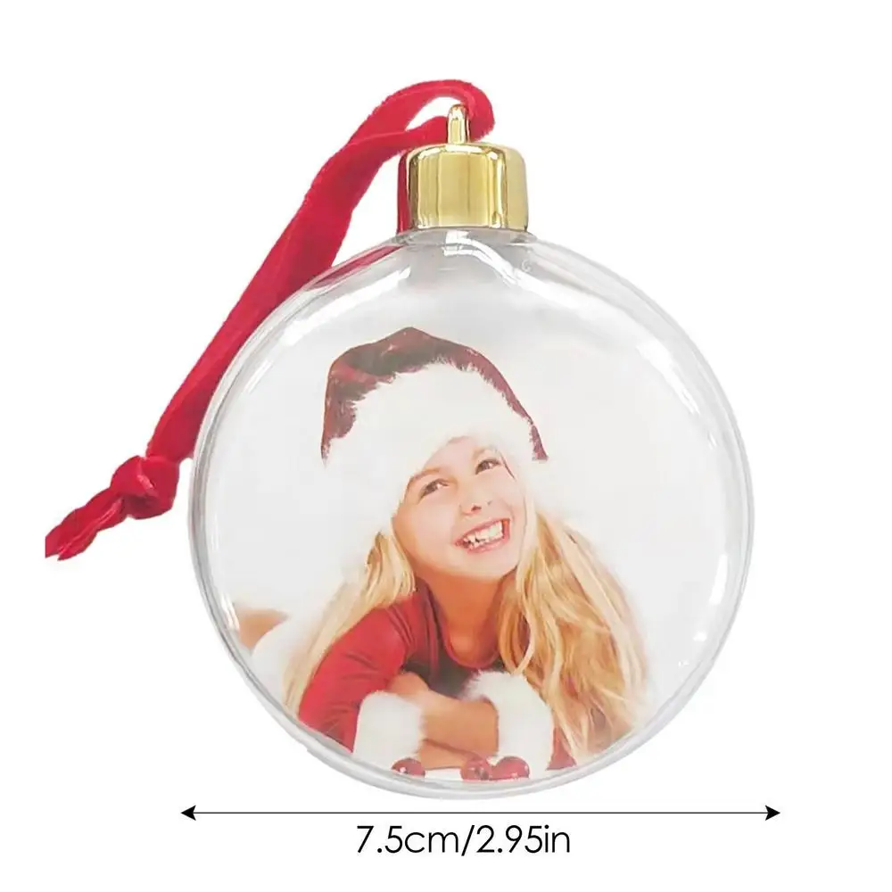 thumbnail image 1 of Marco de fotos transparente para hacer uno mismo, colgante con forma de muñeco de nieve y bola de cinco estrellas, adornos colgantes para árbol de Navidad, decoraciones para festivales, regalos sorpre, 1 of 5