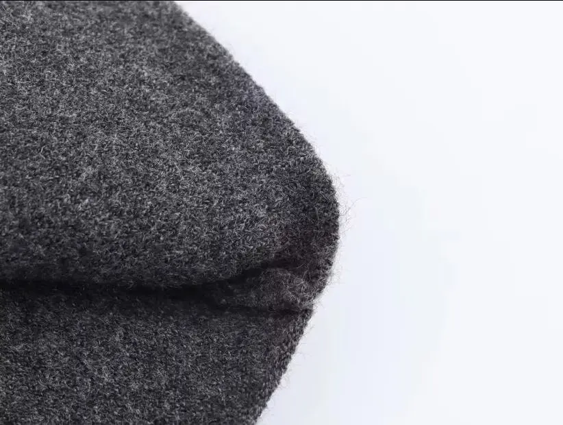 HH Women's New Fashion Versatile Solid Stand Collar Knitted Cape Coat Female Casual High Street Asymmetric 3-Colors Jacket Mujer