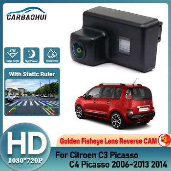 Telecamera posteriore per parcheggio auto, telecamera di retromarcia NTSC integrata nella luce targa per Citroen C3 Picasso C4 Picasso 2006~2013 2014