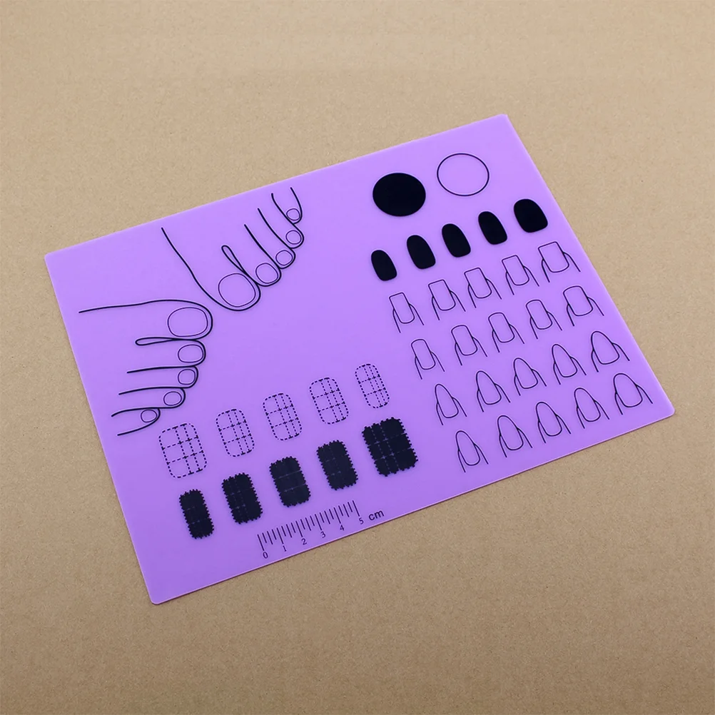 Nail Sticker Guide Place Mats for Table Nail Polish Pad Silicone Stamping Plate Polish Practice Pad nail art table mat nail art tool