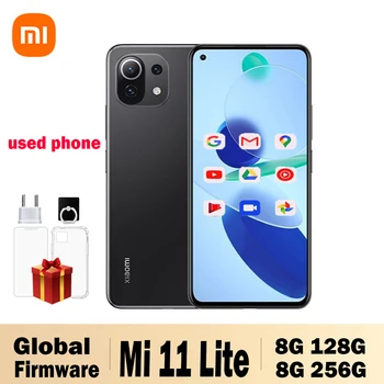Global Firmware Xiaomi Mi 11 Lite Smartphone Cell Phones 5G  AMOLED Snapdragon 780G 64MP Full Screen 90HZ Used Phone