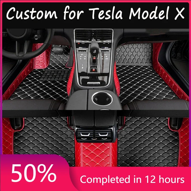 

Автомобильные коврики для Tesla Model X, 7 мест, 2015 ~ 2022, полный комплект, роскошные коврики, коврик с защитой от грязи, кожаный коврик, автомобильные аксессуары, автомобильные коврики