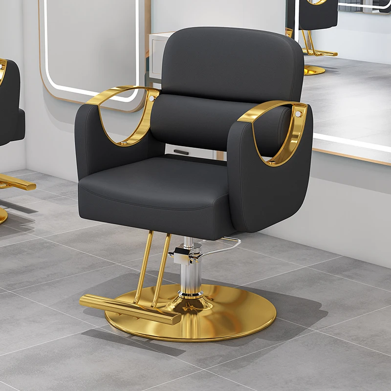 Professional Cheap Barber Chair Classic Hair Wash Design Oriented Square Mat Chair Black Fashionable Cadeira Salon Furniture