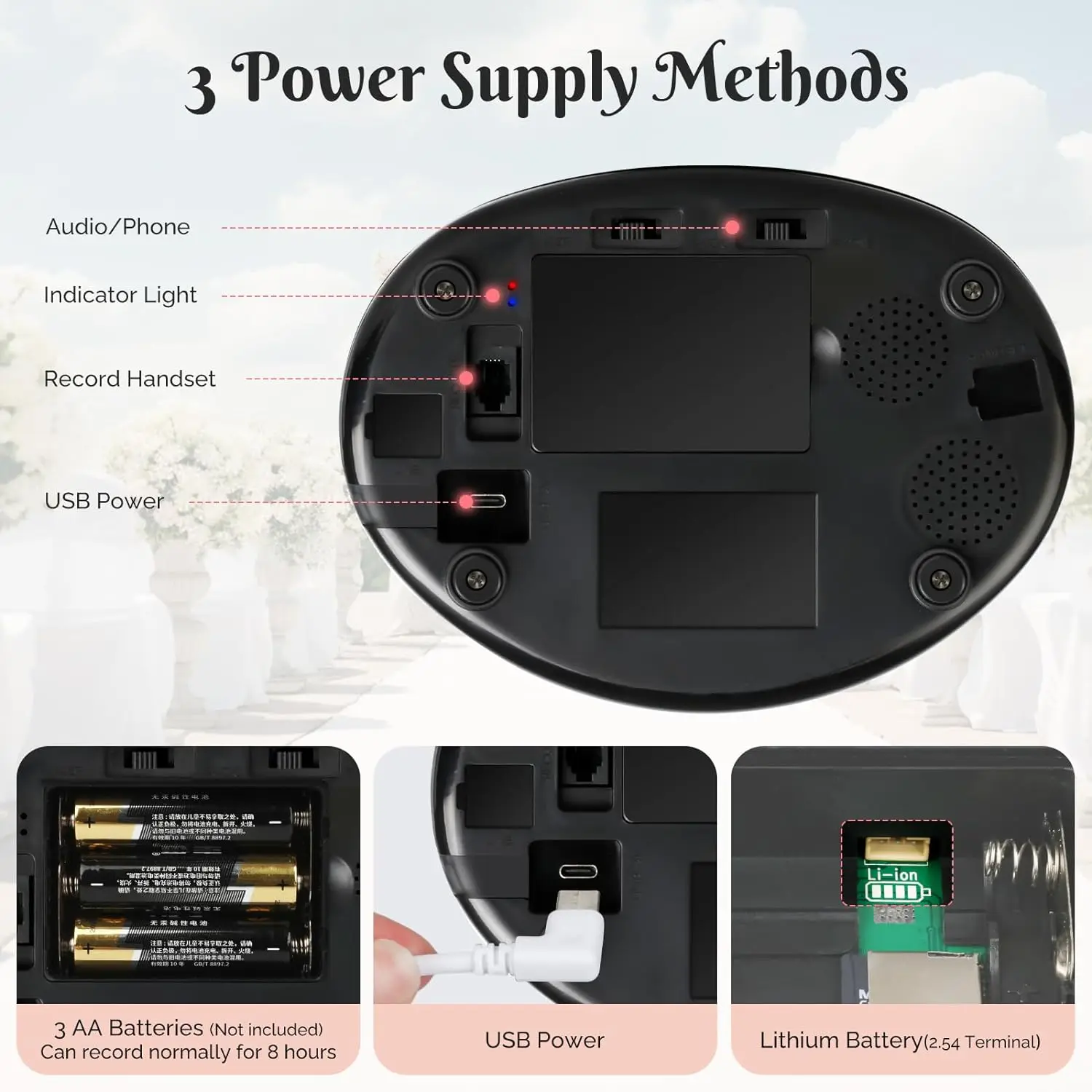 كتاب ضيوف صوتي بنمط عتيق ، هاتف زفاف ، رسالة صوتية...