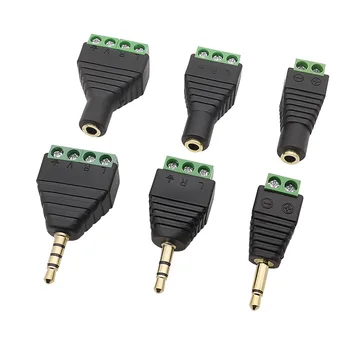 2/เสา3/4 3.5มม. ปลั๊กตัวผู้/ตัวเมียแจ็คต่อกับขั้วต่อแบบสกรูโมโน/สเตอริโอต่อสายหูฟัง 1