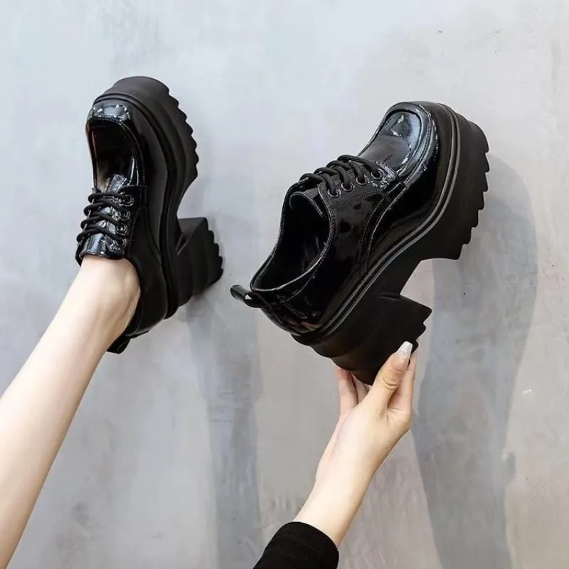 Platform Shoes Woman 2022 Heel | Leather Platform Shoes