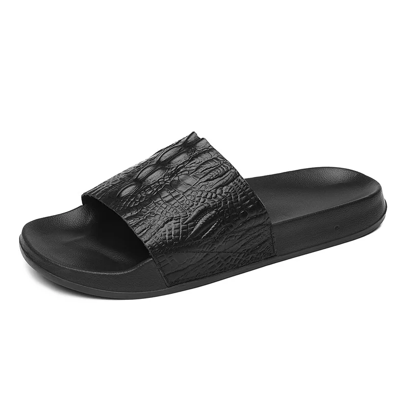 

2022 Men's Summer Sandals Original Leather Comfortable Slip-on Casual Sandals Fashion Men Slippers Zapatillas Hombre