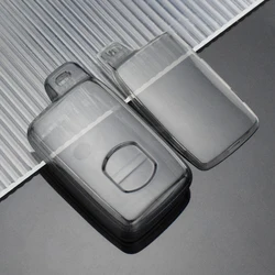 Crystal Clear Car Key Case Cover with Keychain Holder (Transparent Black)