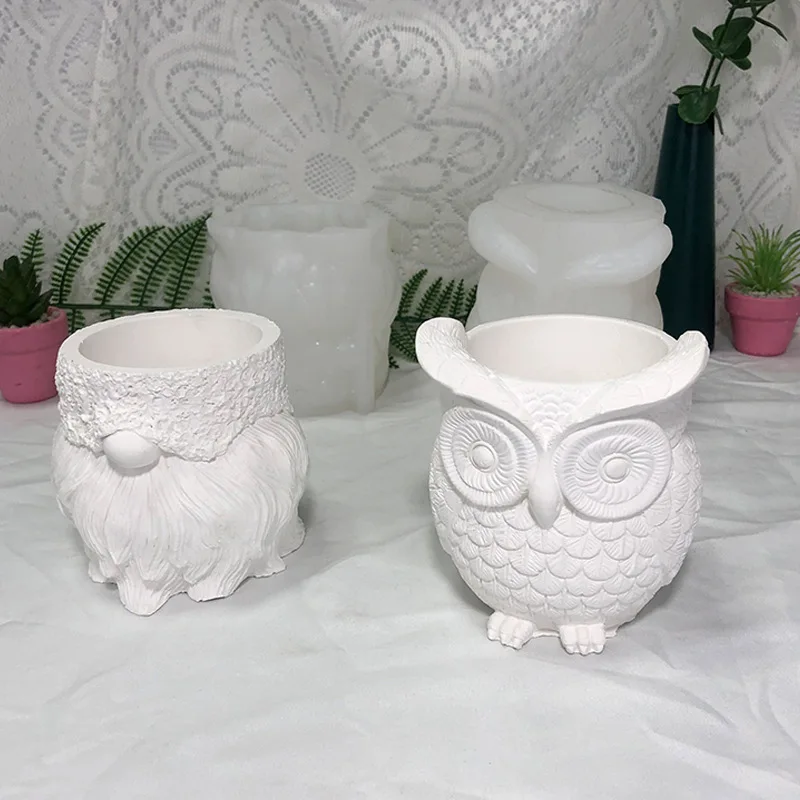 

Owl Flower Pot Silicone Mould Succulent Pen Holder Resin Concrete Vase Cactus Silicone Mold DIY Handmade Casting Mold Home Decor