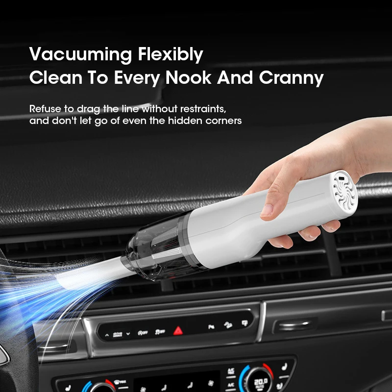 Portable Car Vacuum Cleaner Rechargeable 13000Pa Handheld Automotive Vacuum Cleaner For Car Wireles Dust Catcher Cyclone Suction 2