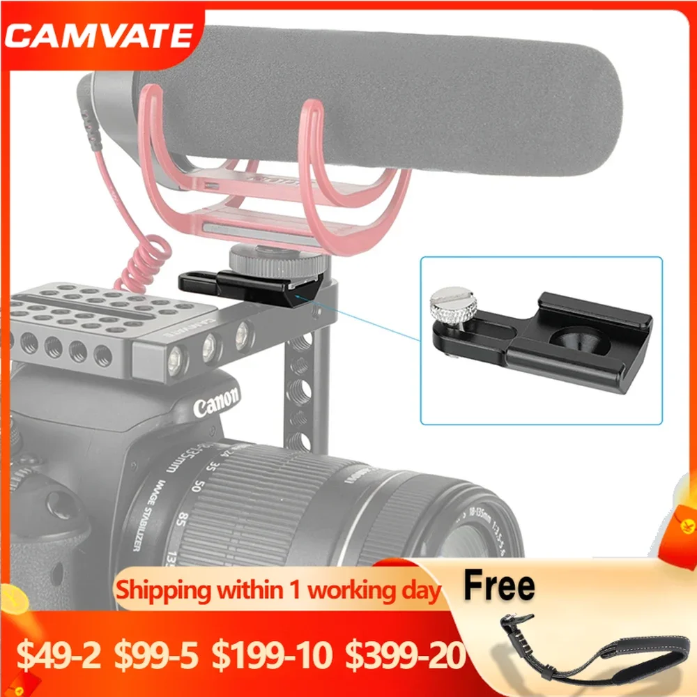 

Адаптер крепления холодного башмака CAMVATE с 1/4 "-20 крепежным пазом и винтом-гвоздиком для монитора, светильник видео, вспышки, микрофона, крепл...