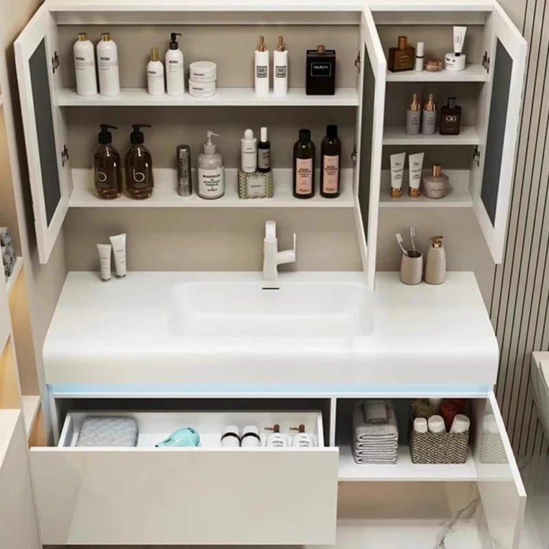 Light Vintage Bathroom Vanities Vanity White Light Storage Bathroom Vanities Closet Mirror Tocador Mueble Maquillaje Furniture